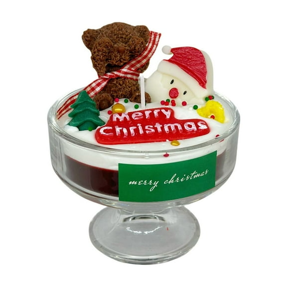 Ice Cream Bowl Candle Cute Bear Winter Scented Candle Soy Wax Aromatherapy Candle Christmas Holiday Party Decoration