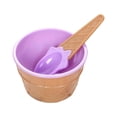 thumbnail image 1 of Ice Cream Bowls and Spoons Set, Cute Plastic Reusable Dessert Cups for Kids and Toddlers, Vibrant BPA-Free Snack Bowls for Parties and Birthday Treats, Purple, 1 of 4