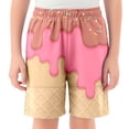thumbnail image 1 of Ice Cream Boy Baseball Shorts Waffle Or Cone Quick Dry Preppy Shorts Kids Ice Cream Drip Track Short Pants Khaki 11 Y 12 Y, 1 of 4