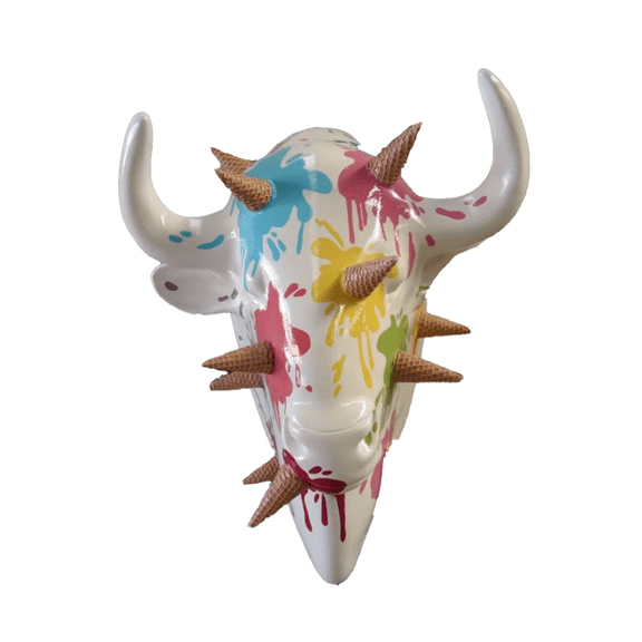 Ice Cream Buffalo Bison Head Life Size Statue