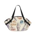 thumbnail image 1 of Ice Cream Cakes Vintage 2-in-1 Foldable Picnic Blanket Tote Bag Shoulder Handbag, Large Circular Outdoor Mat for Beach Camping Park, 1 of 5