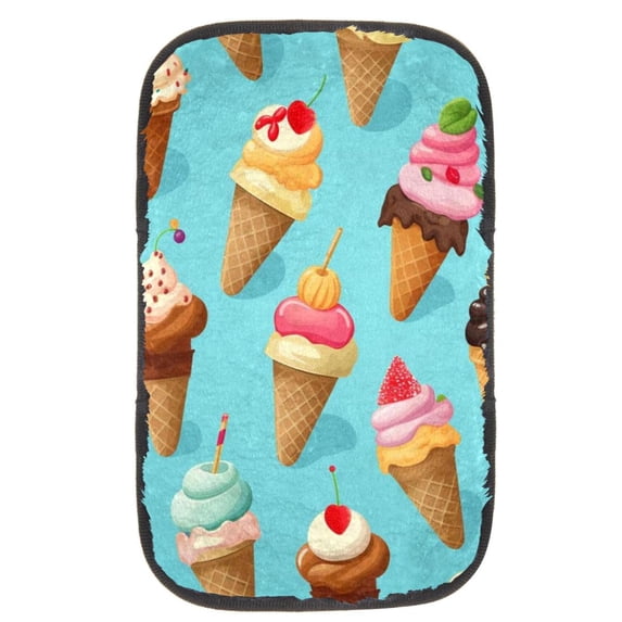 Ice Cream Car Armrest Pad Cover 12.5x8.2 Inch Soft Comfortable Furry Printed - Car Armrest Mat Pad