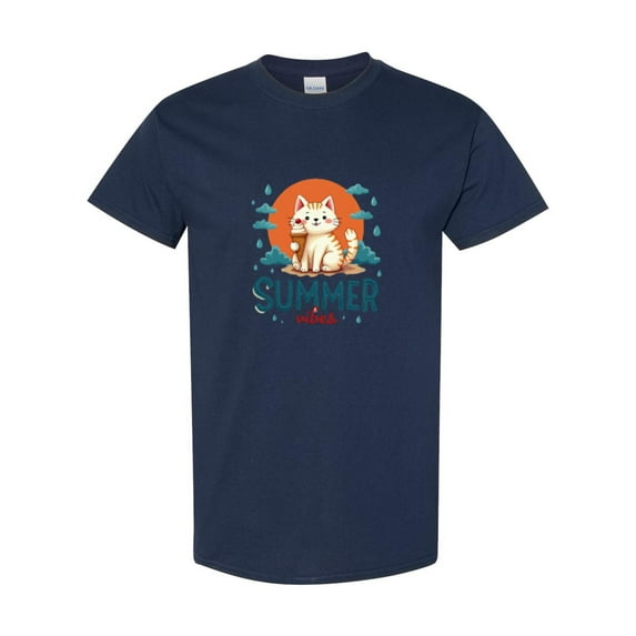 Ice Cream Cat Graphic Funny Foodie Kawaii Treat Style T-Shirt, for men & women, up to size 5XL