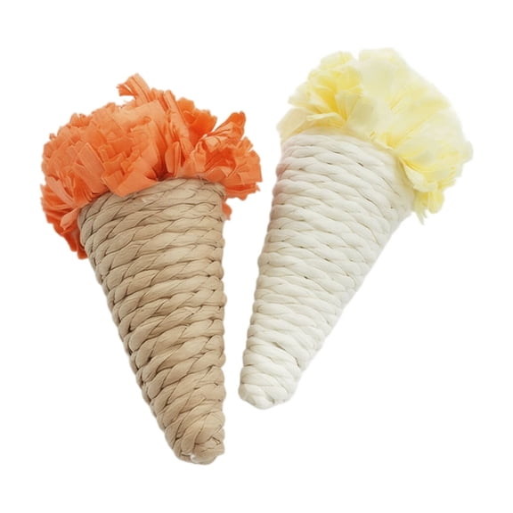 Ice Cream Cat Toys, Interactive Kitten Teaser Wand Refills, Realistic Cone Design Stimulates Hunting Instincts, Indoor Play & Training Gift for Cats, 2 Pack Paper