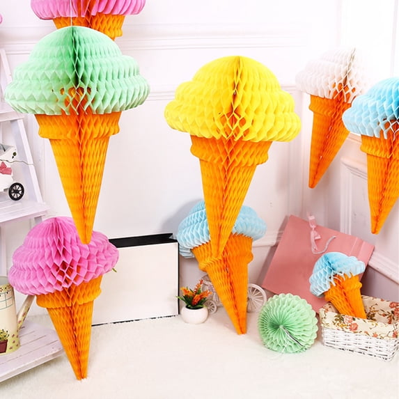 Ice Cream Centerpiece Foldable Vibrant Color Party Accessory Party ...