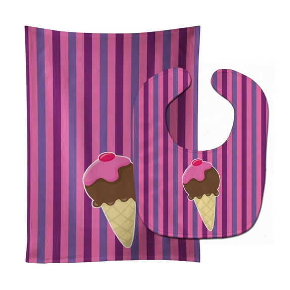 Ice Cream Cone Baby Bib and Burp Cloth