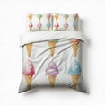 thumbnail image 1 of Ice Cream Cone Bedding Set 3 Pcs Soft Microfiber Quilt Cover For Bedroom Decor, Comforter Cover With 2 Pillowcase, 1 of 5