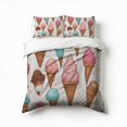 thumbnail image 1 of Ice Cream Cone Bedding Set 3 Pcs Soft Microfiber Quilt Cover For Bedroom Decor, Comforter Cover With 2 Pillowcase, 1 of 5