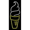 thumbnail image 1 of Ice Cream Cone Clear Backing Neon Sign - Yellow & White - 32 in. Tall x 13 in. Wide, 1 of 1