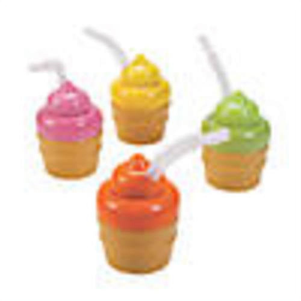 Ice Cream Cone Cups with Lids & Straws