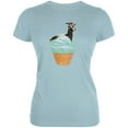 thumbnail image 1 of Ice Cream Cone Goat Light Aqua Juniors Soft T-Shirt - Large, 1 of 1