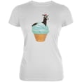 thumbnail image 1 of Ice Cream Cone Goat White Juniors Soft T-Shirt - X-Large, 1 of 1