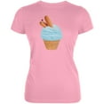 thumbnail image 1 of Ice Cream Cone Hot Dog Light Pink Juniors Soft T-Shirt, 1 of 1