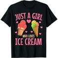 thumbnail image 1 of Ice Cream Cone Lover Women Just A Girl Who Loves Ice Cream T-Shirt, 1 of 4
