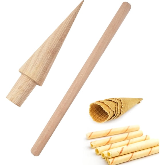 Ice Cream Cone Molds, Egg Rolls Rolling Pins Waffle Cone Roller Krumkake Pastry Tool for Kitchen DIY Dessert Cooking Baking Tool