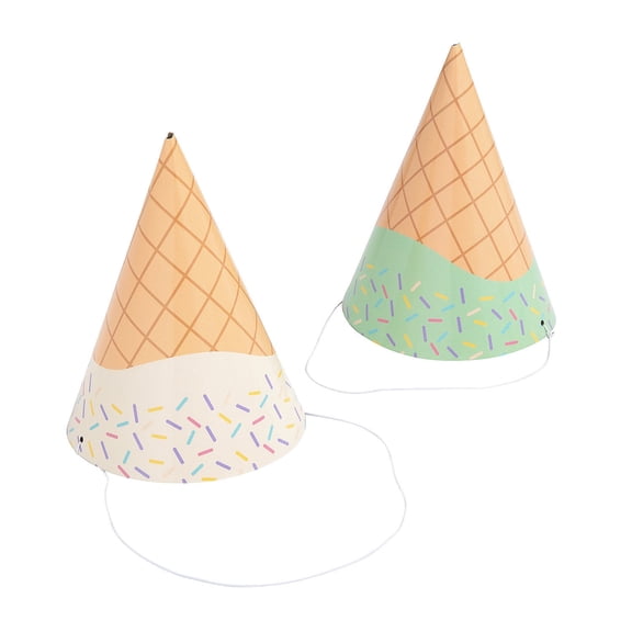 Ice Cream Cone Party Hats - 8 Pieces
