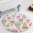 thumbnail image 1 of Ice Cream Cone Pattern Round Carpet Circle Rug Outdoor Patio Area Rug Washable Large Area Rugs Hallway Room Decor Fitness Mats, 1 of 8