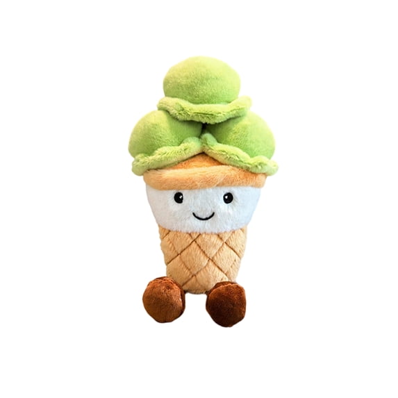 Ice Cream Cone Plush Toy 25cm Soft Stuffed Doll Simulation Ice Cream Ball Plushie for Kids Room Decor Gift