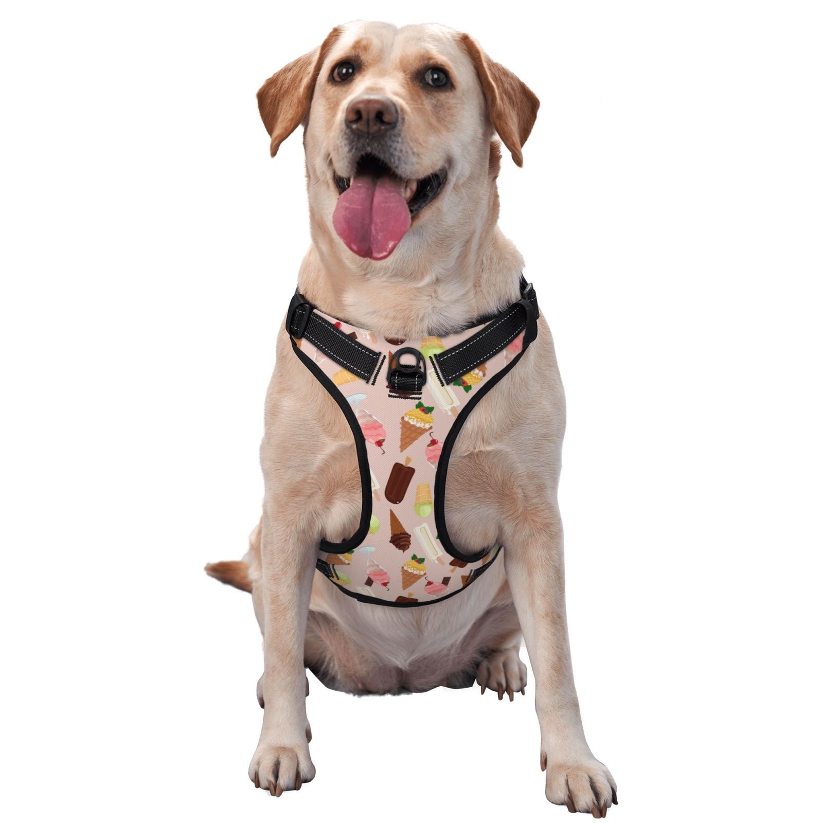 Ice Cream Cone Print Dog Harness, Dog Harness for Small Medium Large