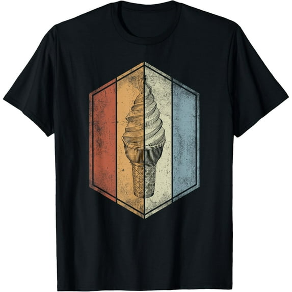 Ice Cream Cone Retro Vintage Ice Cream Lover Summer Vacation T-Shirt