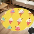 thumbnail image 1 of Ice Cream Cone Round Carpet Living Room Bedroom Home Decoration Coffee Table Mat Lounge Rug Chair Mats, 1 of 5