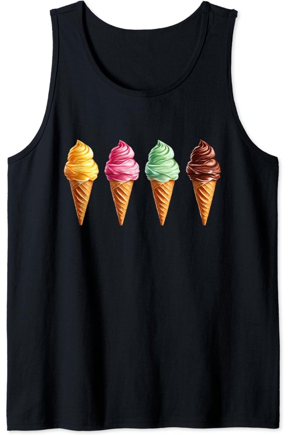 Ice Cream Cone Soft Serve Tank Top Size S-3XL