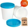 thumbnail image 1 of Ice Cream Containers Set (2 Pack - 1 Quart Each), Reusable Ice Cream Storage Containers for Freezer with Lids, 1 of 9