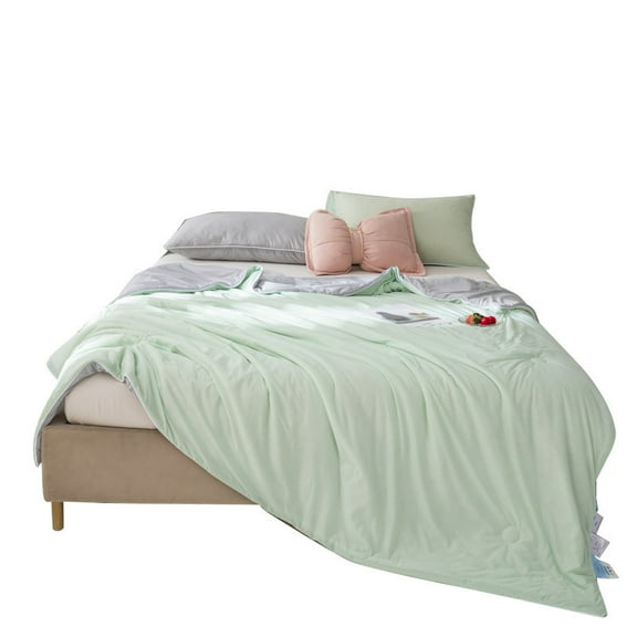 Ice Cream Cool Silk Summer Quilt: Solid Color, AC-Friendly, Machine-Washable, Thin Ice Silk Bedding