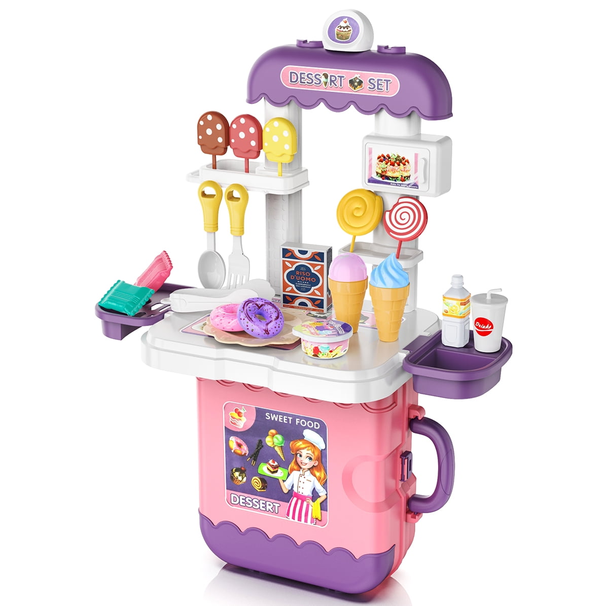 Ice Cream Counter Toy for Kids, 27PCS Ice Cream Parlour Play set