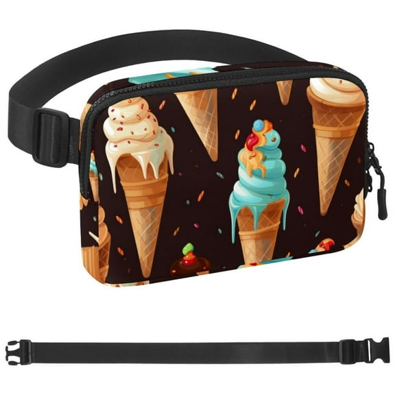 Ice Cream Crossbody Fanny Pack for Men&Women, Large Waist Bag & Hip Bum Bag with Adjustable Strap for Outdoors Workout Traveling Casual Running Hiking Cycling