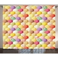 thumbnail image 1 of Ambesonne Ice Cream Curtains 2 Panel Set, Flavor Toppings, 108" x 63", Multicolor, 1 of 2