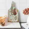 thumbnail image 1 of Ice Cream Cutting Board, Pop Art Style Nostalgic Homemade Ice Cream Emblem Graphic Print, Decorative Tempered Glass Cutting and Serving Board, Wine Bottle Shape, Pale Pink Chocolate, by Ambesonne, 1 of 5