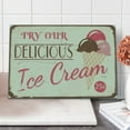 thumbnail image 1 of Ice Cream Cutting Board, Try Our Delicious Ice Cream Logo Pop Art Style Advertisement Graphic Print, Decorative Tempered Glass Cutting and Serving Board, Large Size, Pink Cream Umber, by Ambesonne, 1 of 1
