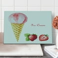 thumbnail image 1 of Ice Cream Cutting Board, Watercolor Strawberry Flavor Summer Girls Yummy Art Print, Decorative Tempered Glass Cutting and Serving Board, Large Size, Sand Brown Pale Pink, by Ambesonne, 1 of 1