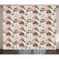 thumbnail image 1 of Ambesonne Ice Cream Curtains 2 Panel Set, Grunge Cupcakes, 108" x 84", Army Green Pale Pink, 1 of 2