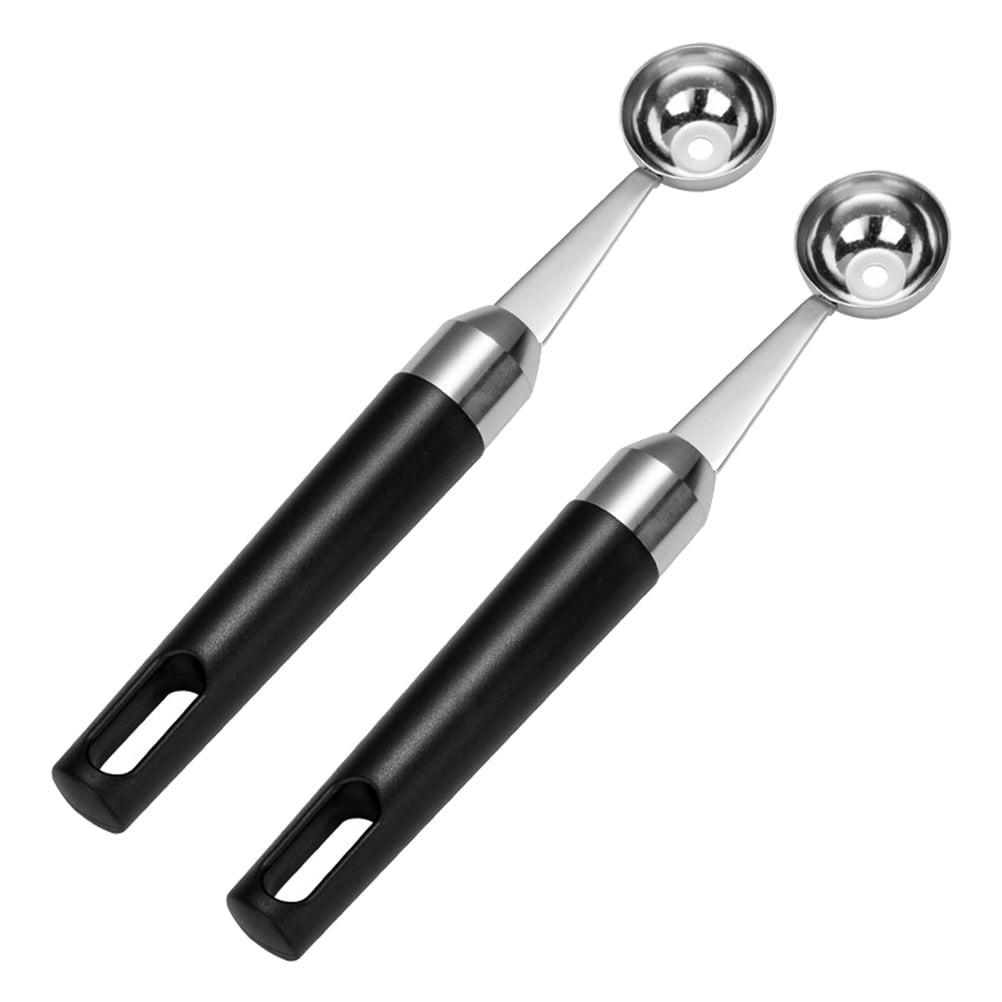 Ice Cream Dessert Spoons Scoopers 2 Pcs Fruit Stainless Steel Digging