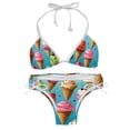 thumbnail image 1 of Ice Cream Detachable Sponge Adjustable Strap Bikini Set Two-Pack Beachwear Scene Swimsuit, 1 of 6