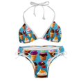 thumbnail image 1 of Ice Cream Detachable Sponge Adjustable Strap Bikini Set Two-Pack Swimsuits for Women, 1 of 6