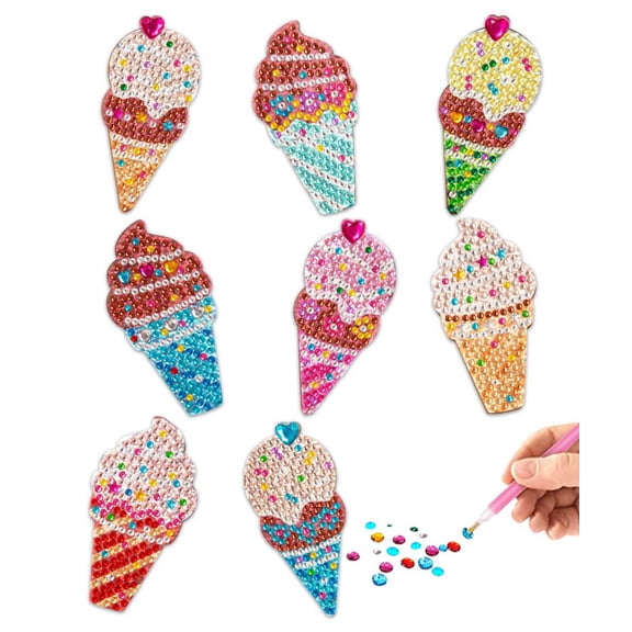 Ice Cream Diamond Painting Magnets Set - 8Pcs
