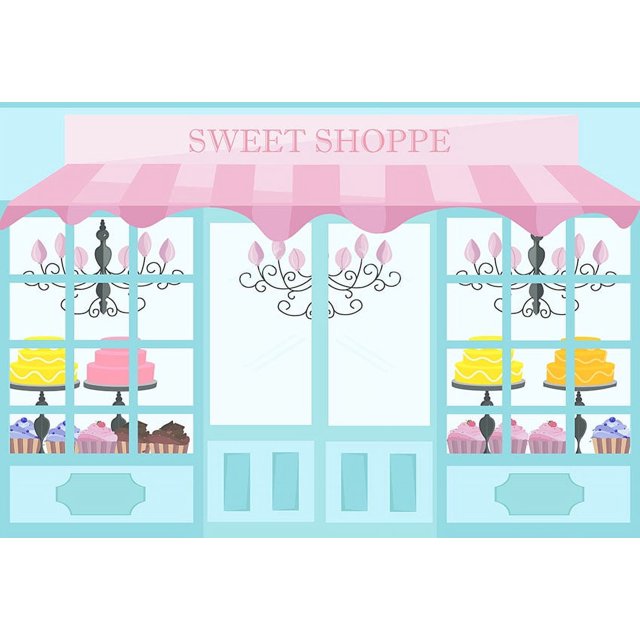 Ice Cream Donut Shop Candy Bar Photography Backdrops Baby Birthday Cake