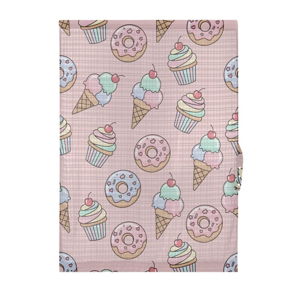 Ice Cream Donuts Pattern Door Curtain Sheer Privacy Light Filtering Window Panel 1 Panel 25x40 Inch