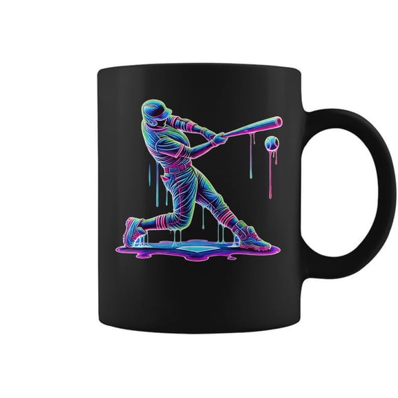 Ice Cream Drip Baseball Bat Baseball Player Coffee Mugs