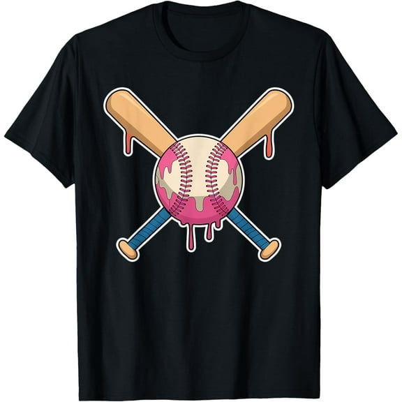 Ice Cream Drip Baseball Home Plate Drip Ice Cream T-Shirt