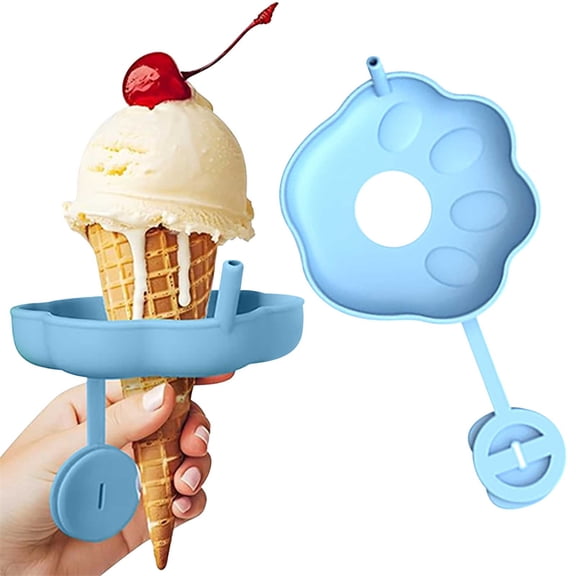 Ice Cream Drip Catcher Stand - BPA Free Silicone Popsicle Holder, Mess-Proof Ice Cream Drip Tray, Reusable Ice Cream Belt for Mess-Free Snacking, Easy Clean