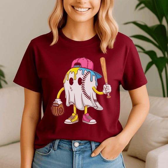 Ice Cream Drip Ghost Baseball Spots Baseball Drip Halloween Shirt, Halloween Shirt, Spooky Season Tee, Happy Halloween, Ghost Pumpkin Tshirt, Funny Holiday Gift,Horror Witchy ,Trick Or Treat