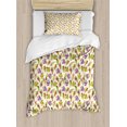 thumbnail image 1 of Ice Cream Duvet Cover Set, Yummy Cupcakes Chocolate Party with Cherry Cones Fruit Theme, Decorative 2 Piece Bedding Set with 1 Pillow Shams, Twin Size, Multicolor, by Ambesonne, 1 of 3