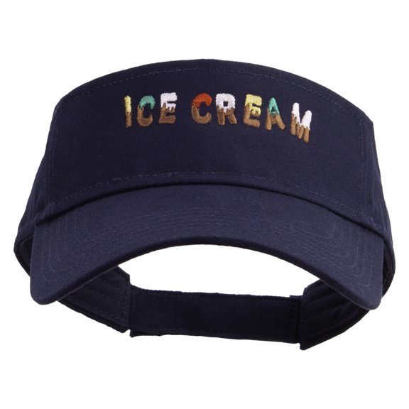 Ice Cream Embroidered Cotton Twill Sun Visor - Navy OSFM