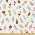 thumbnail image 1 of Ambesonne Ice Cream Fabric by the Yard Upholstery, Doodle Diary Desserts, 1 Yard, Multicolor, 1 of 4
