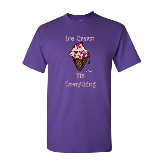 Ice Cream Fix Everything Adult DT T-Shirts Tee