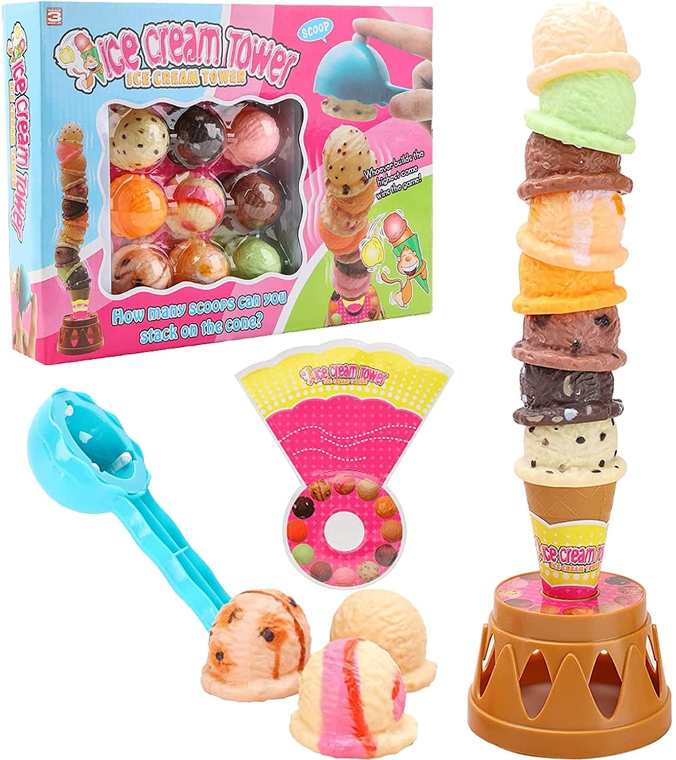 Ice Cream Game, Ice Cream Cone Playset Sweet Treats Ice Cream Parlour Toy  Frozen Dessert Ice Cream Tower Balancing Game Pretend Play Food for Kids  Birthday Gift - Walmart.com